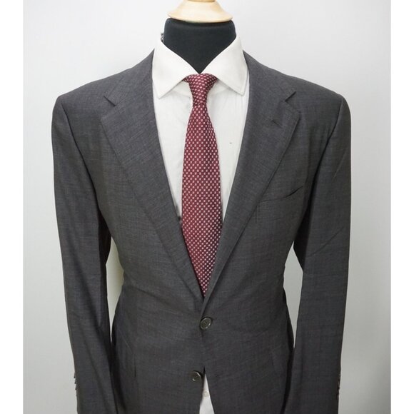 Abla Napoli x Attolini S180s Wool Gray 2 Pc Suit Jacket Pants Sz 44 BRAND NEW - Picture 3 of 11